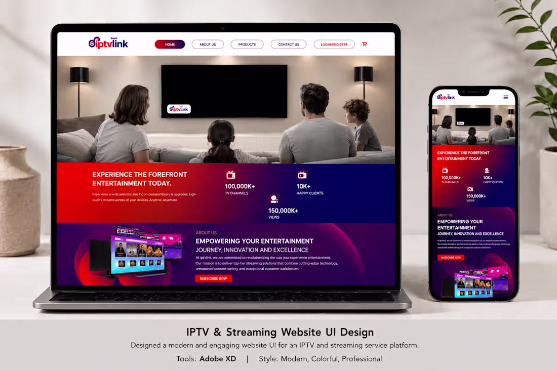 Cover image for IPTV & Streaming Website UI