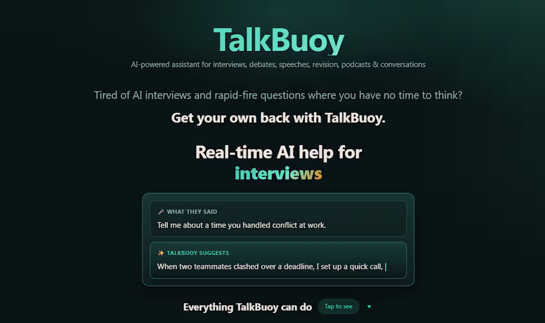 Cover image for TalkBuoy is an AI powered