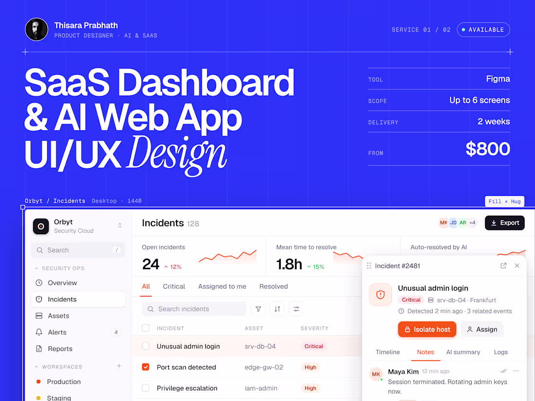 Cover image for UI/UX Design for SaaS & AI: Web Apps, Dashboards & Websites