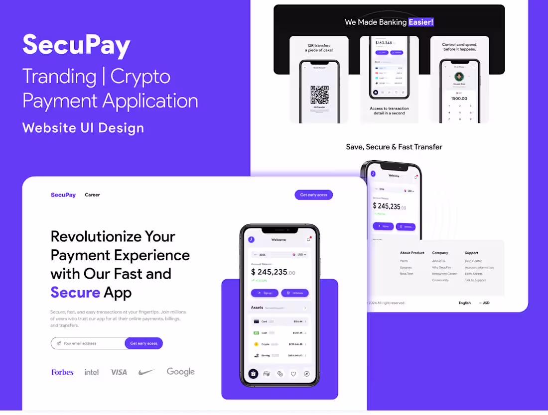 Cover image for SecuPay Application Website UI Design