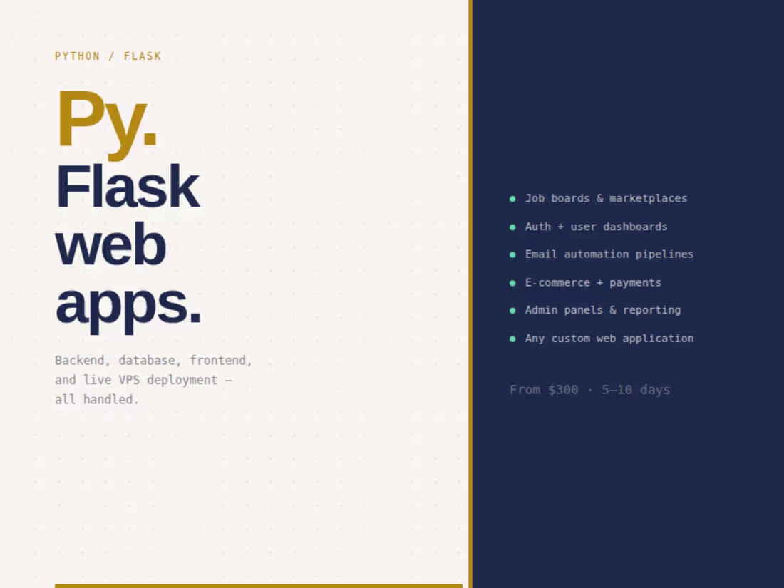 Cover image for Python / Flask Web Application Development