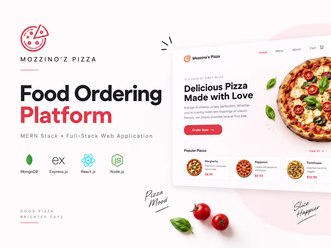 Cover image for Mozzino'z Pizza — Full-Stack Food Ordering Platform