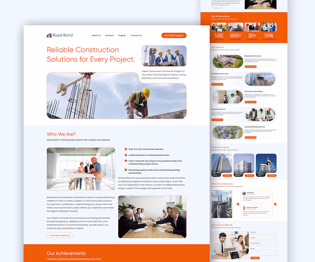 Cover image for Construction Website Landing Page by Figma