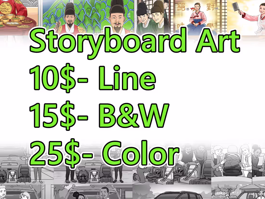 Cover image for I will draw storyboard art for you