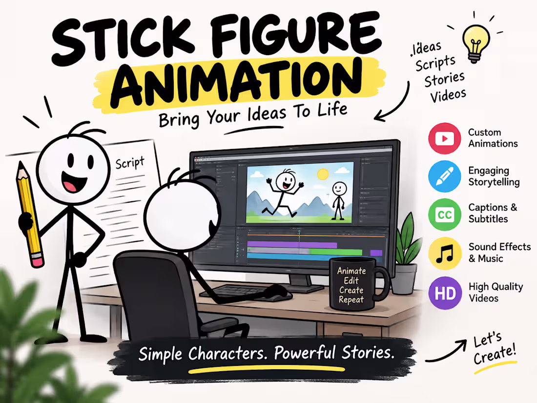 Cover image for Custom Stick Figure Animation for Engaging Videos