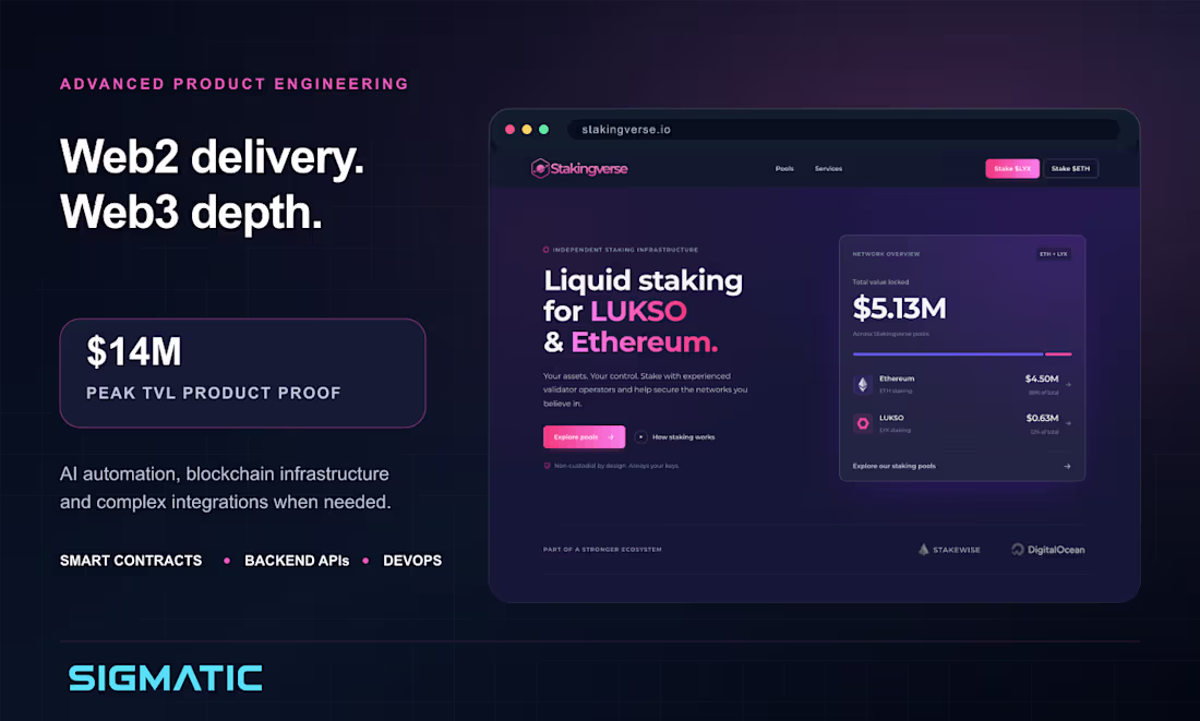 Cover image for Stakingverse: Web3 product engineering and