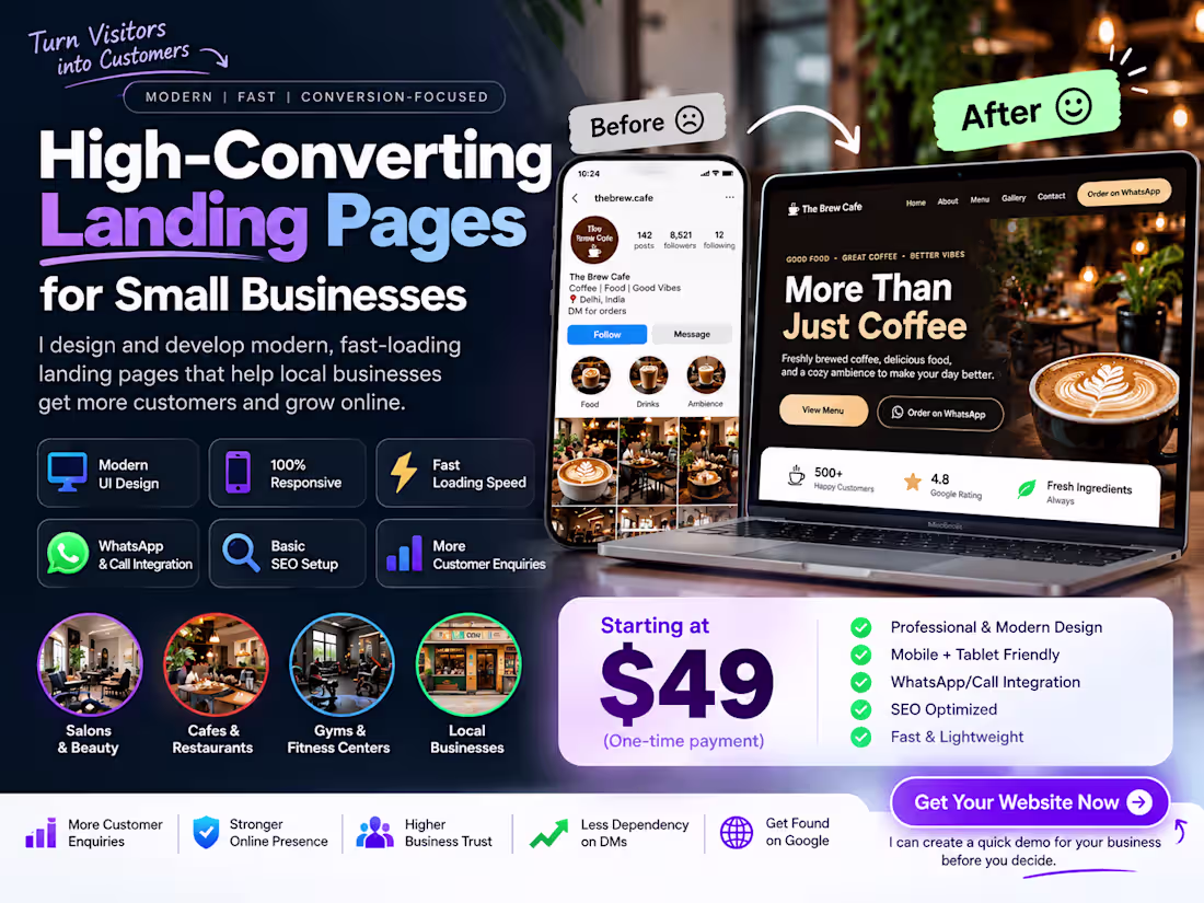 Cover image for High-Converting Landing Page for Small Businesses