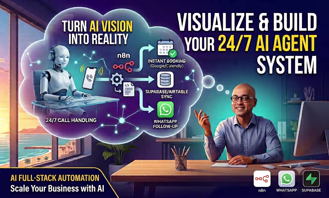 Cover image for 24/7 AI Voice & Web Chabot: Calls, Booking & WhatsApp Follow-up