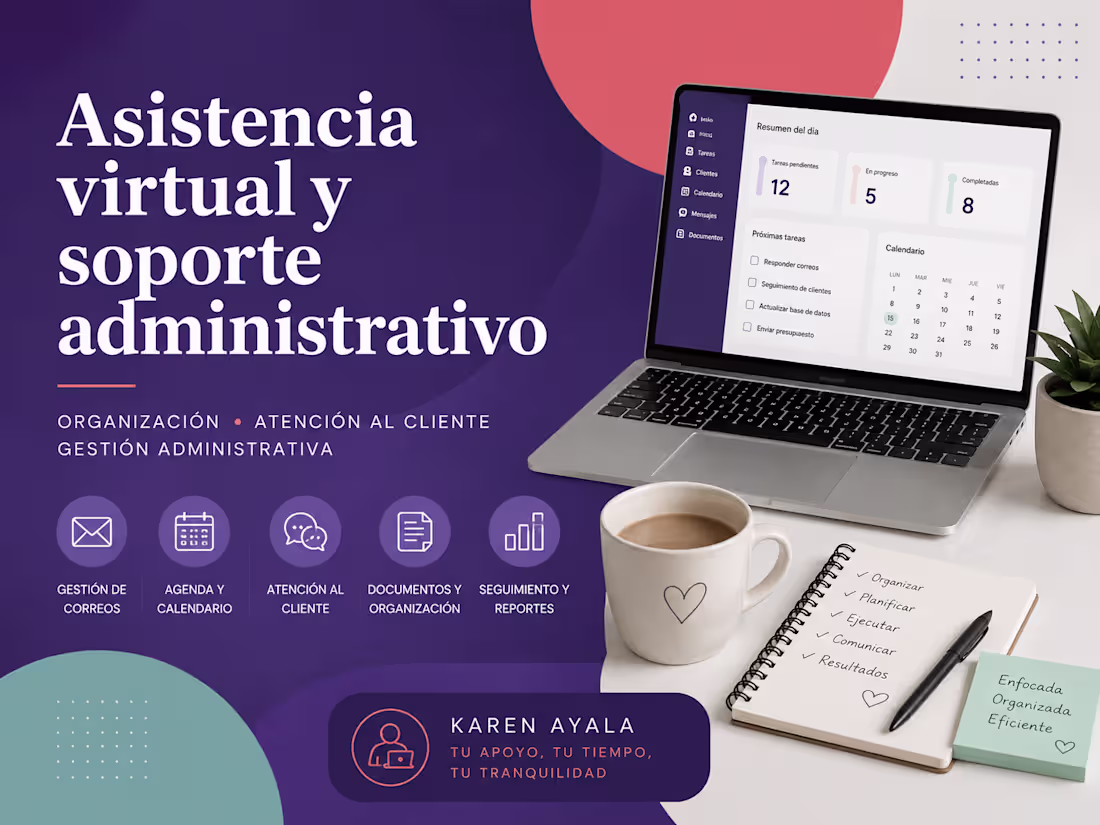 Cover image for Asistencia virtual y soporte administrativo