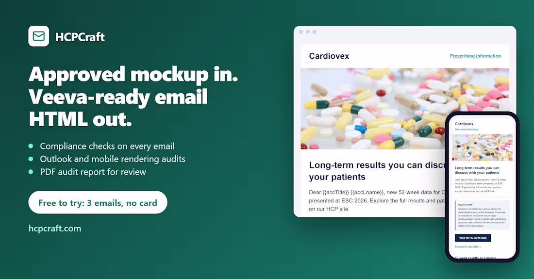Cover image for HCPCraft turns a pharma email