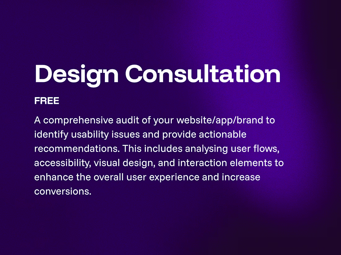 Cover image for Design Audit/Consultation