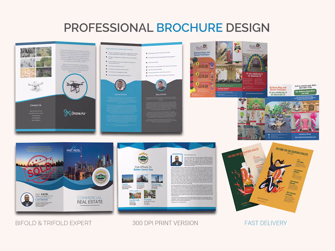 Cover image for Design an awesome bifold, trifold brochure or flyer