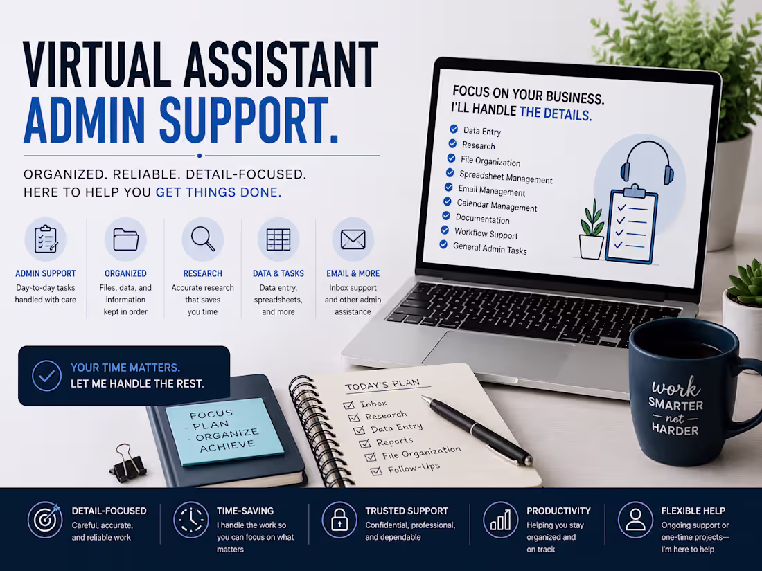 Cover image for Virtual Assistant & Administrative Support