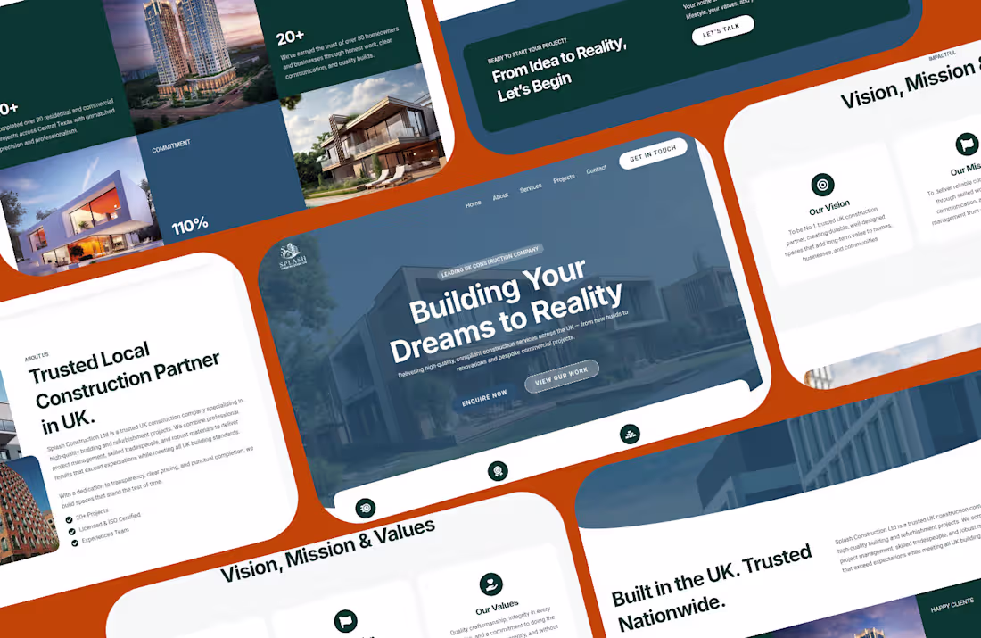 Cover image for Splash Construction Website