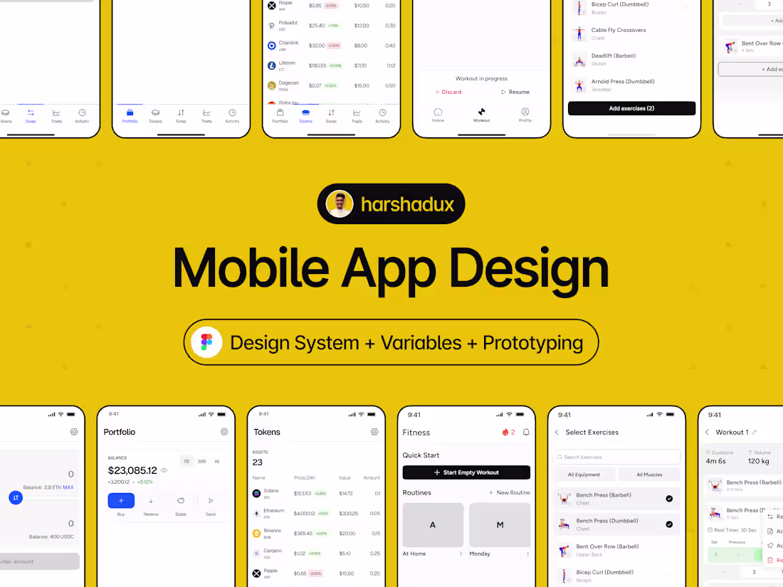Cover image for Mobile App UI/UX with FIGMA variables