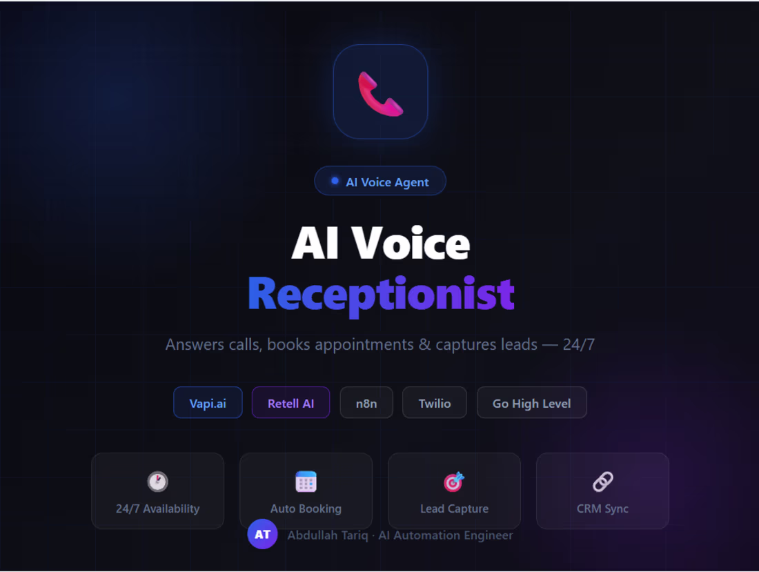 Cover image for AI Voice Receptionist