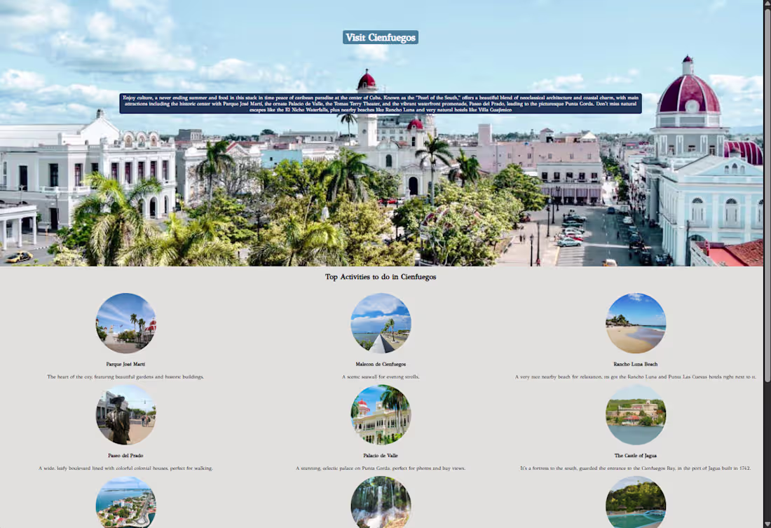Cover image for Simple page describing a city.