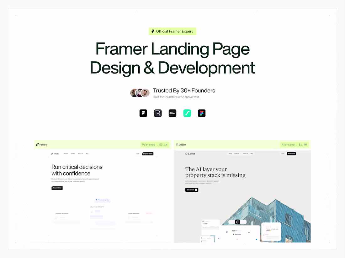 Cover image for Framer Landing Page Design & Development