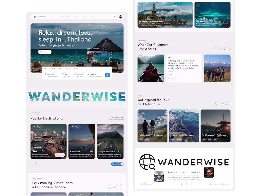 Cover image for A travel landing page concept