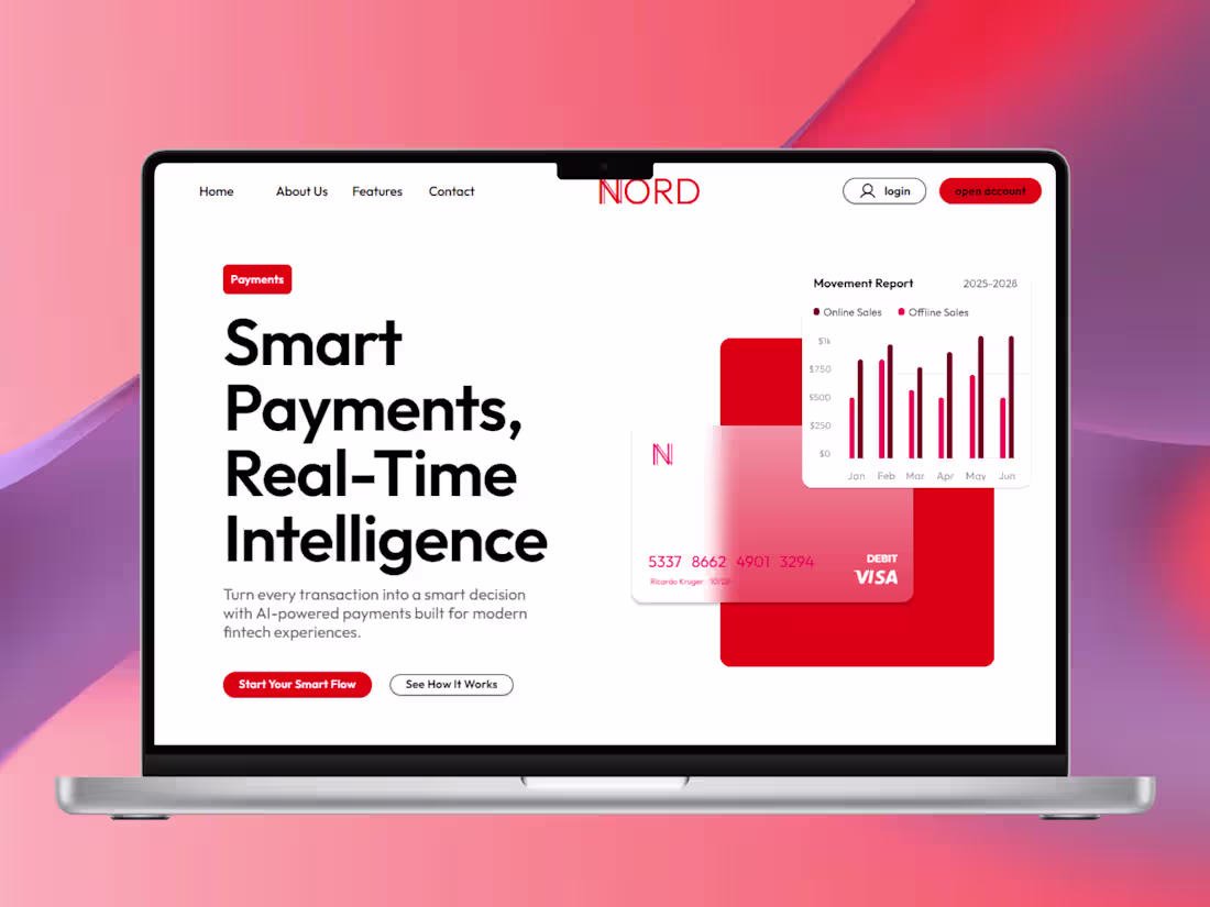Cover image for Modern Fintech Website Design: Nordtech
Designed