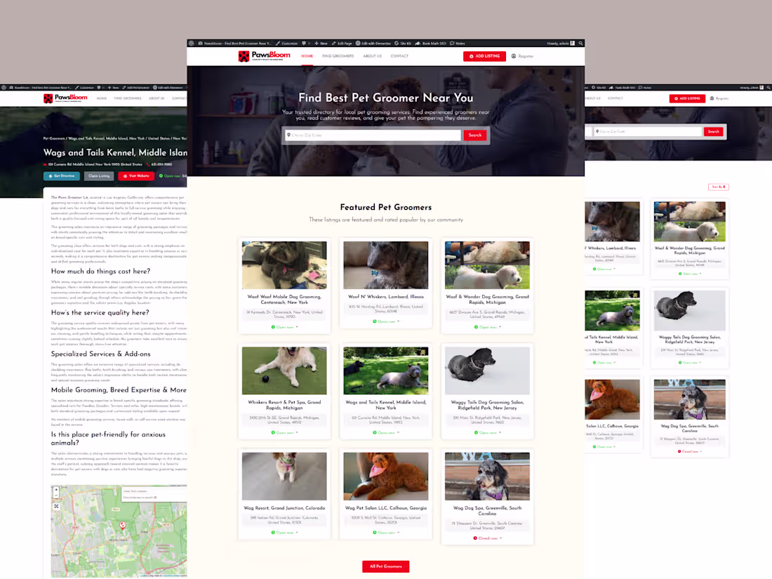 Cover image for PawsBloom Directory - Connecting Pets & Groomers