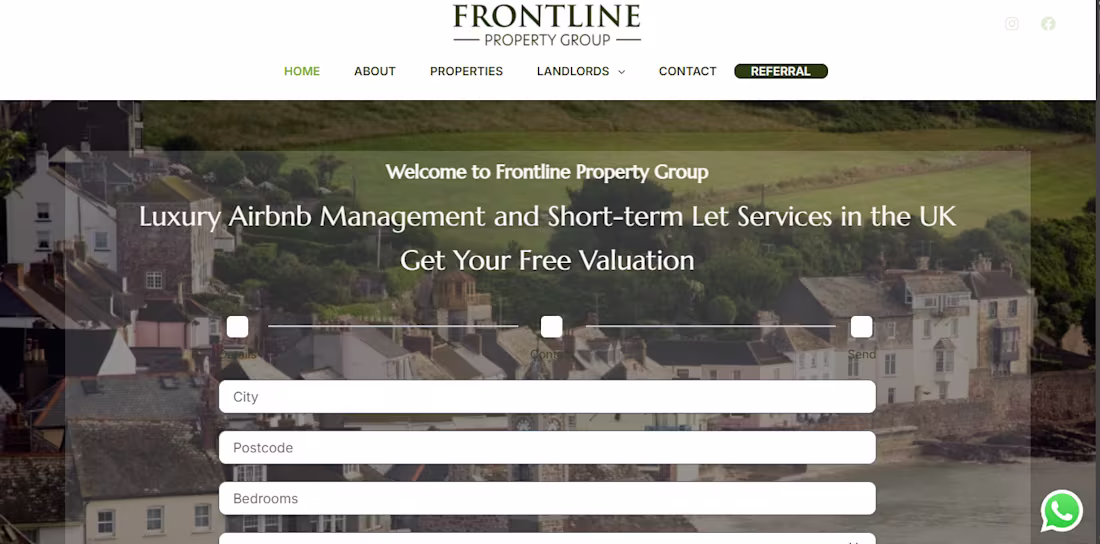 Cover image for Direct Booking Website for Frontline Property Group