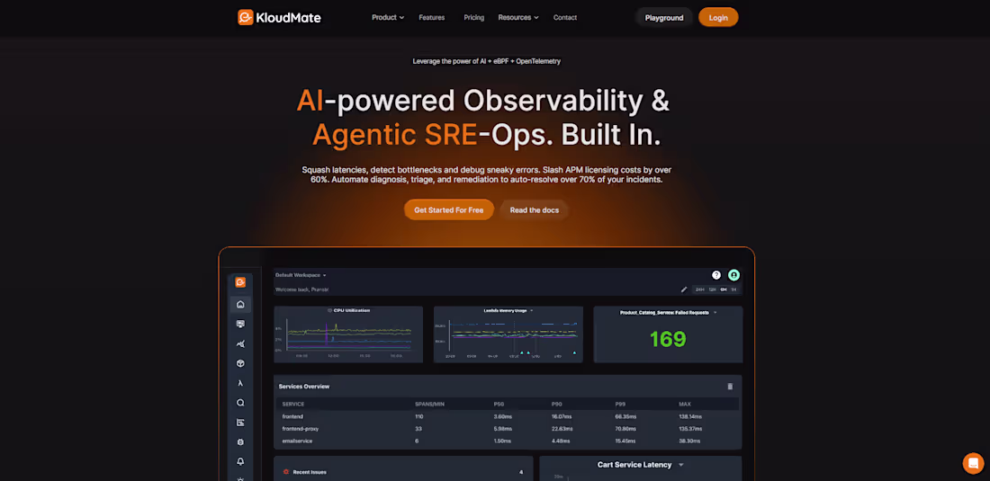 Cover image for AI-Powered Observability & SRE-Ops Platform — KloudMate