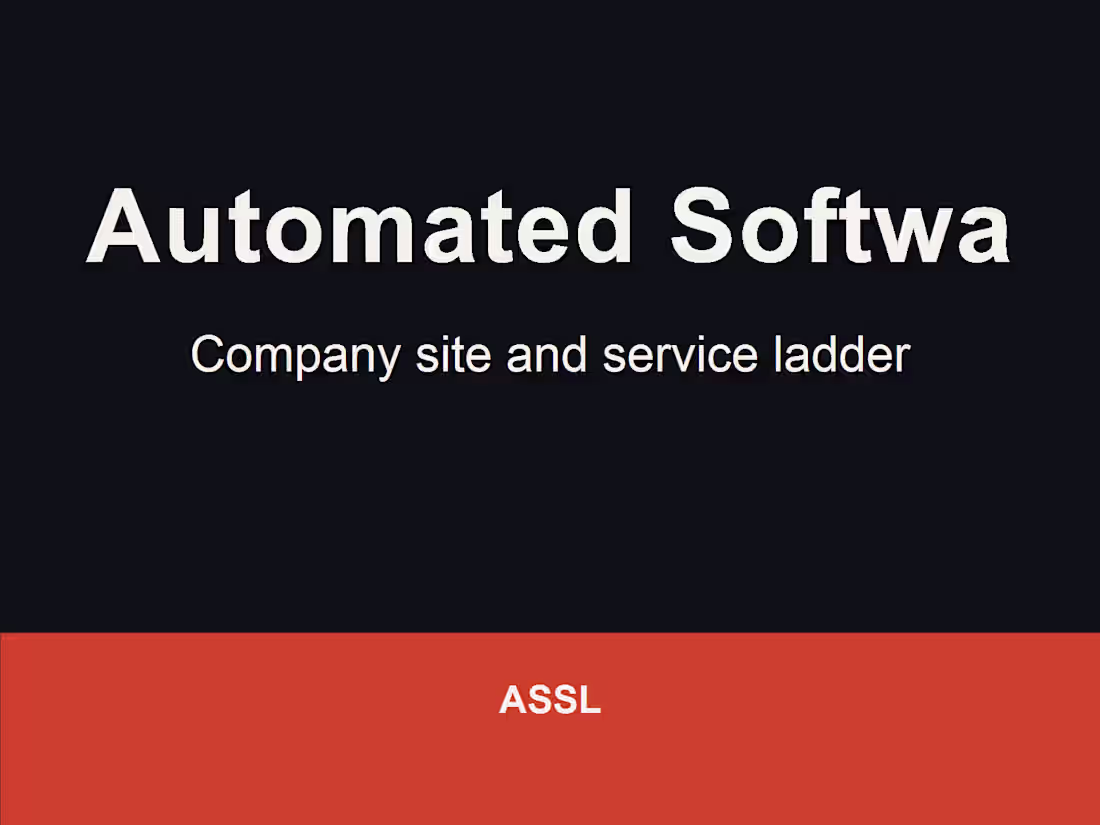 Cover image for automatedsoftwaresystems.com - company site and service ladder
