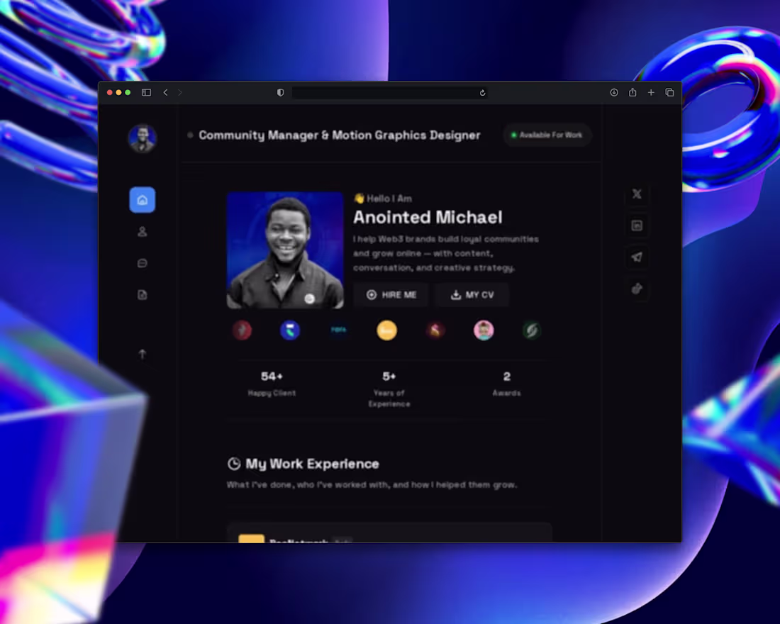 Cover image for Professional Portfolio Redesign For a Web3 Brand