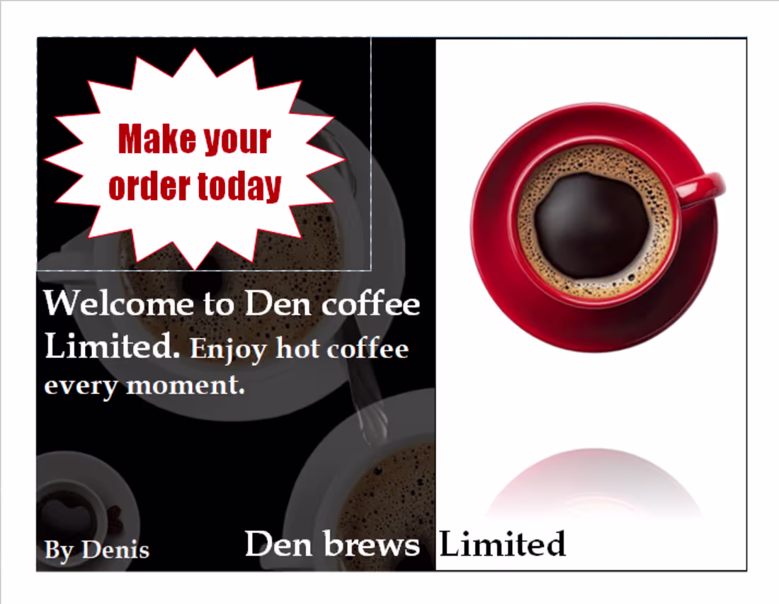 Cover image for promotional coffee advertisement targeting coffee