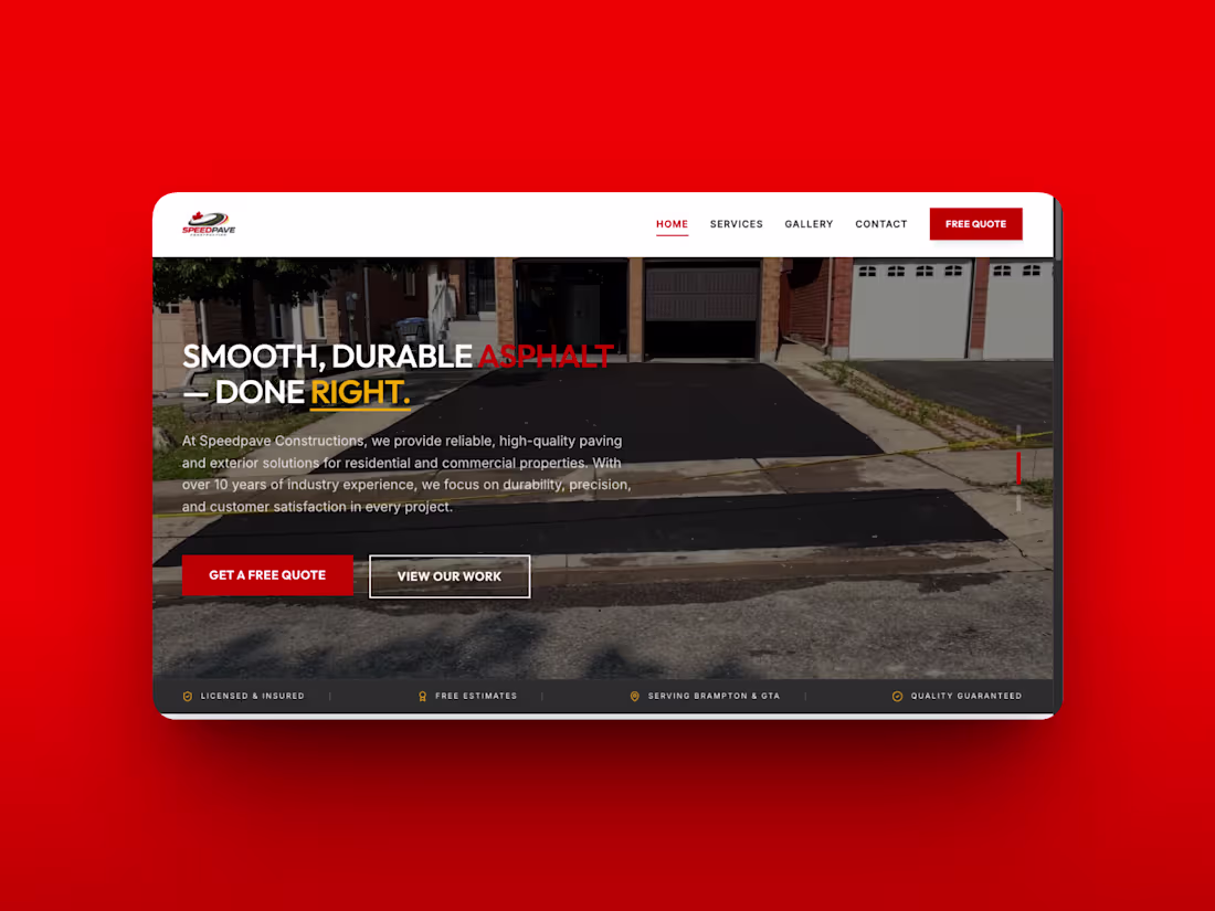 Cover image for SpeedPave Constructions — Paving & Asphalt Services Website