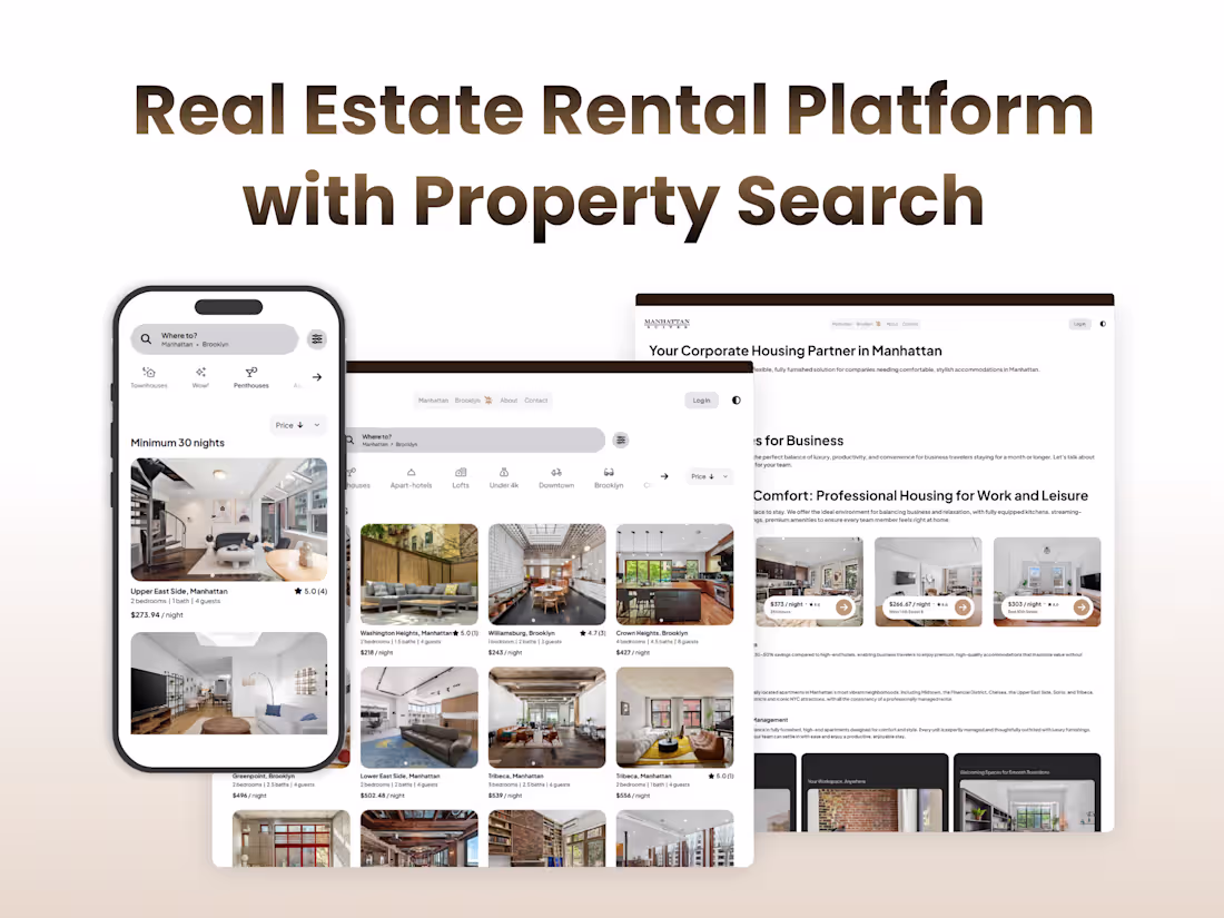 Cover image for Manhattan Real Estate Rental Platform Development