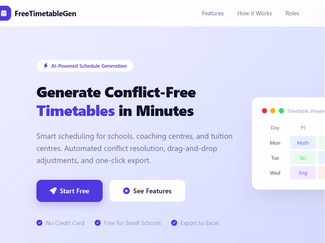 Cover image for Free Time Table Generator For