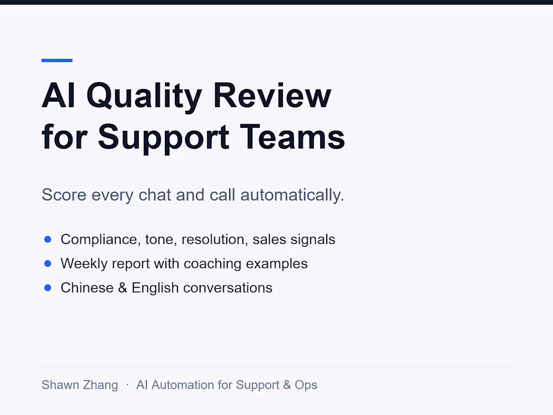 Cover image for AI Quality Review for Customer Support Chats & Calls