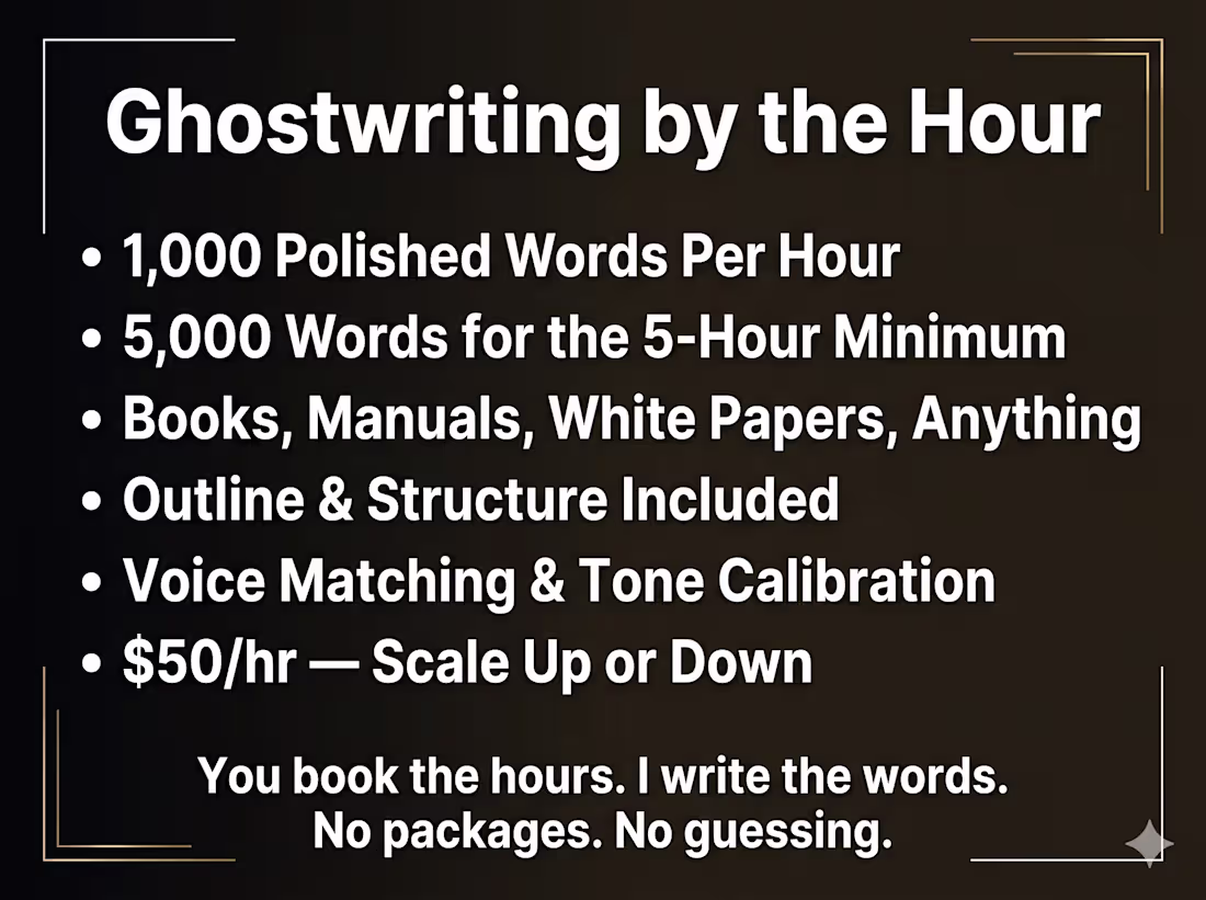 Cover image for Ghostwriting by the Hour: Books, Docs & Everything In Between
