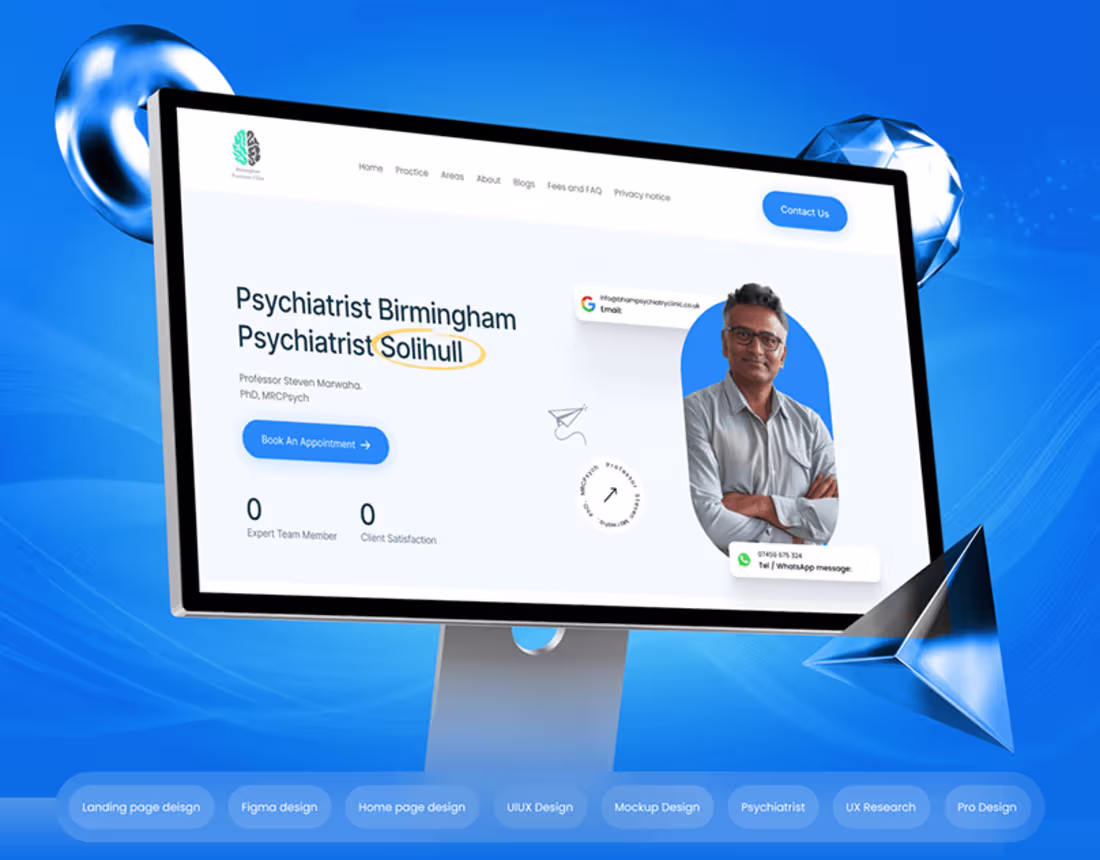 Cover image for Psychiatrist Landing Page Design | UIUX Design