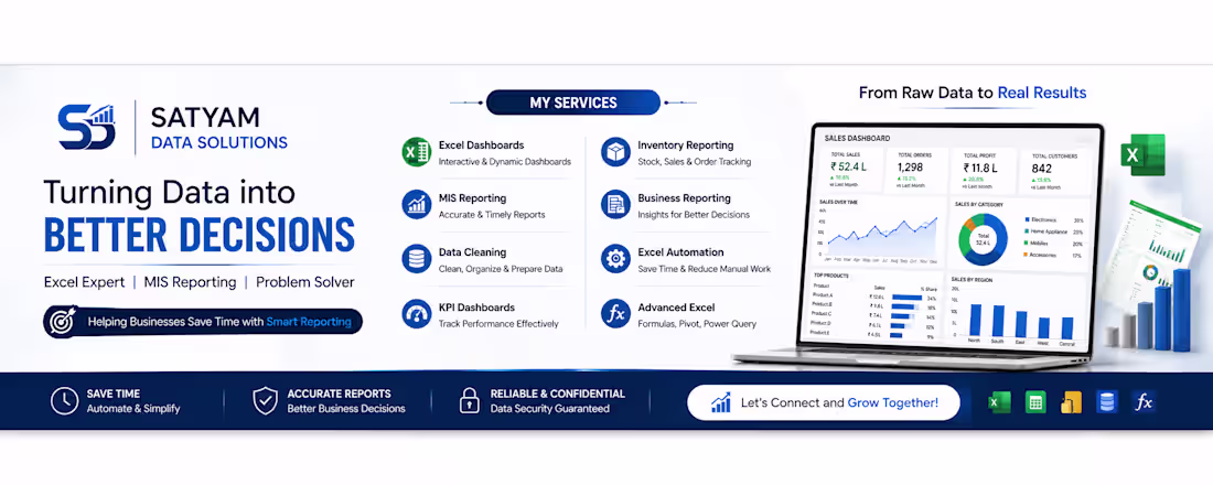 Cover image for Excel MIS Reporting & Business Dashboard