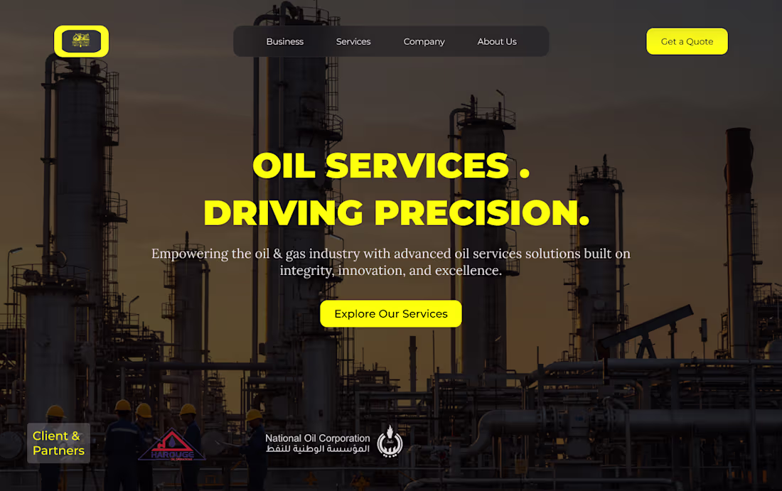 Cover image for Oil Company website 