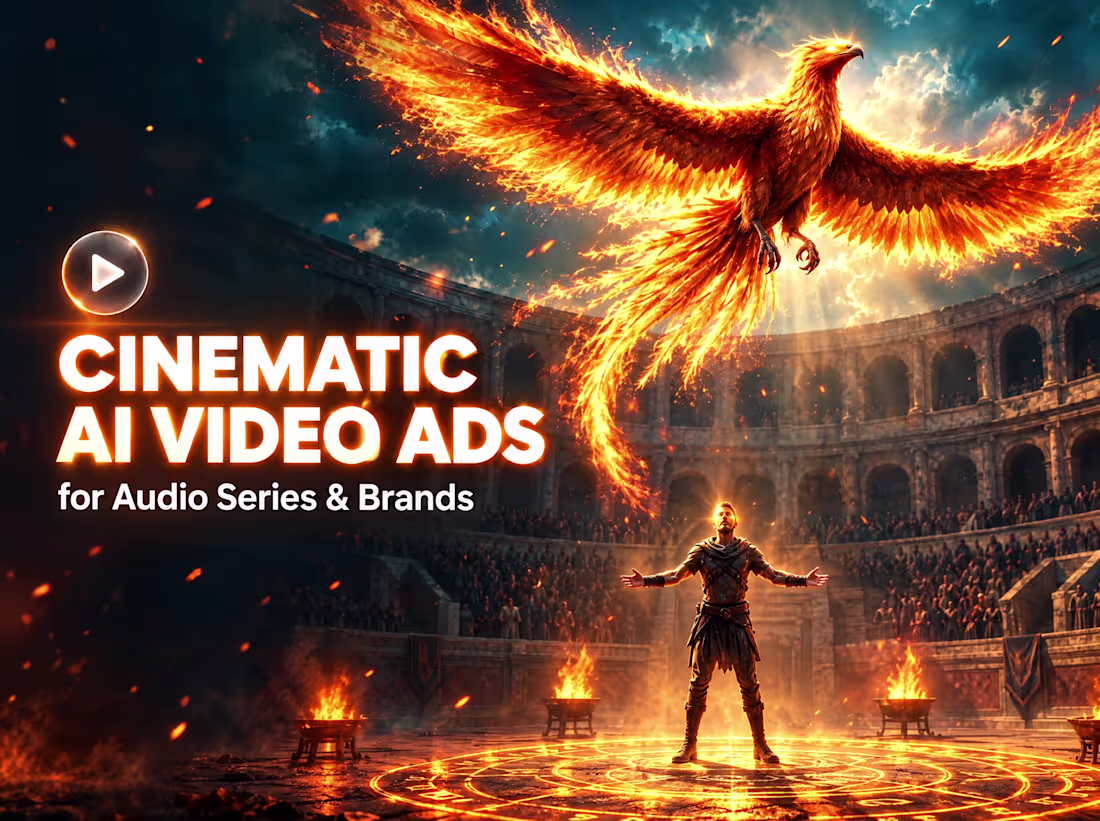 Cover image for Cinematic AI Video Ad for Audio Series & Brands
