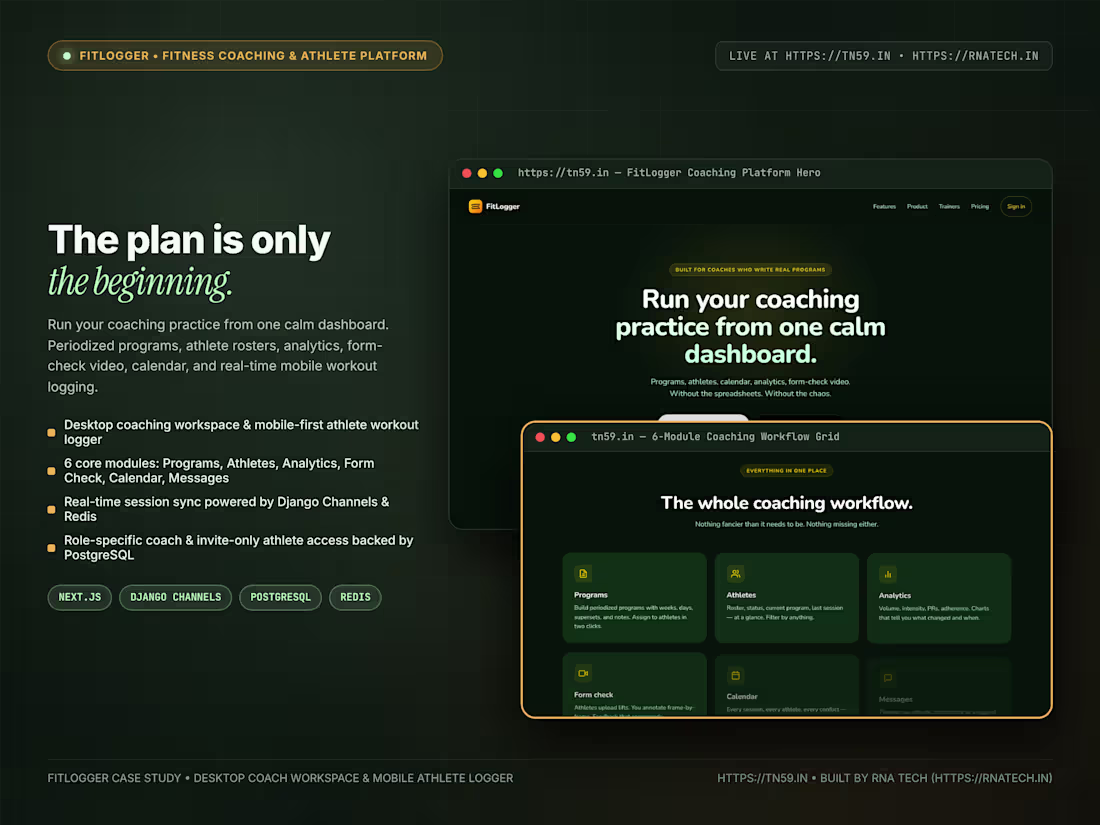 Cover image for FitLogger — Fitness Coaching Platform Built with Django