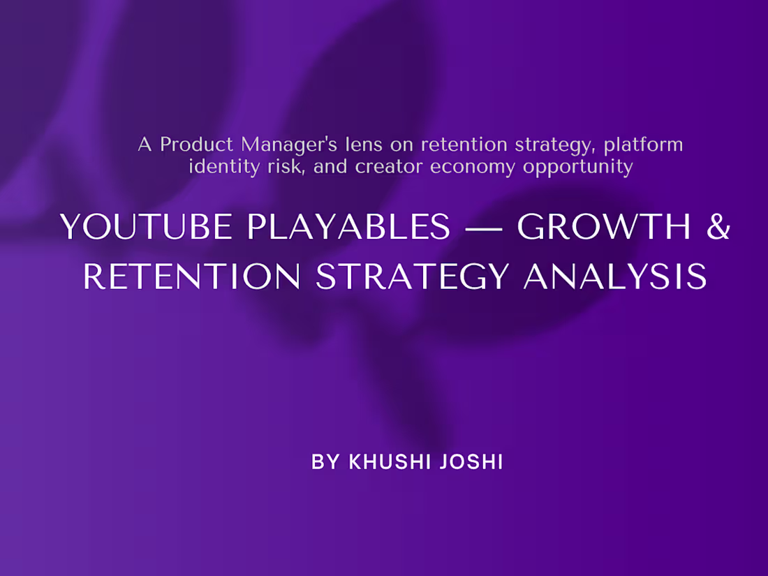 Cover image for YouTube Playables — Product Strategy & UX Case Study
