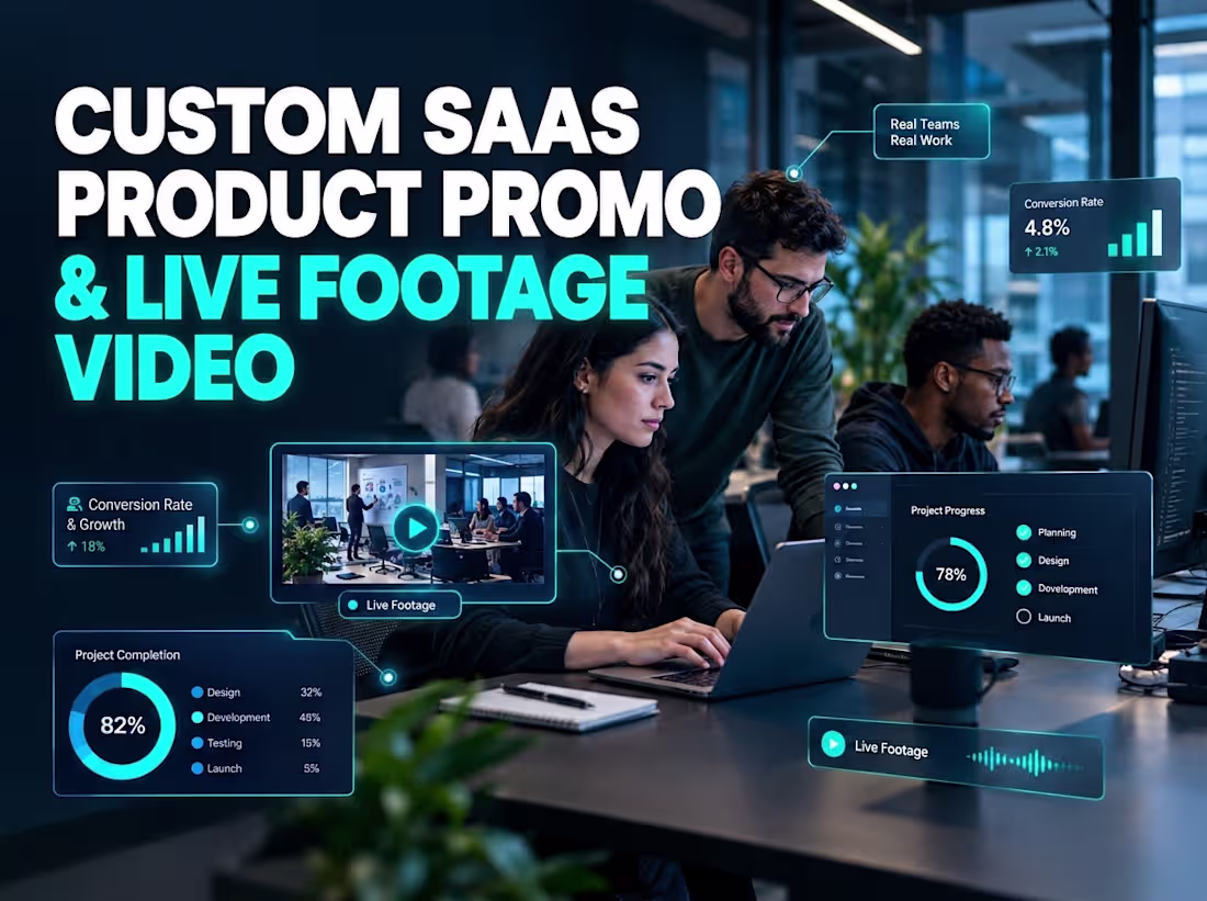 Cover image for Premium Custom SaaS Product Promo with Live Footage Video