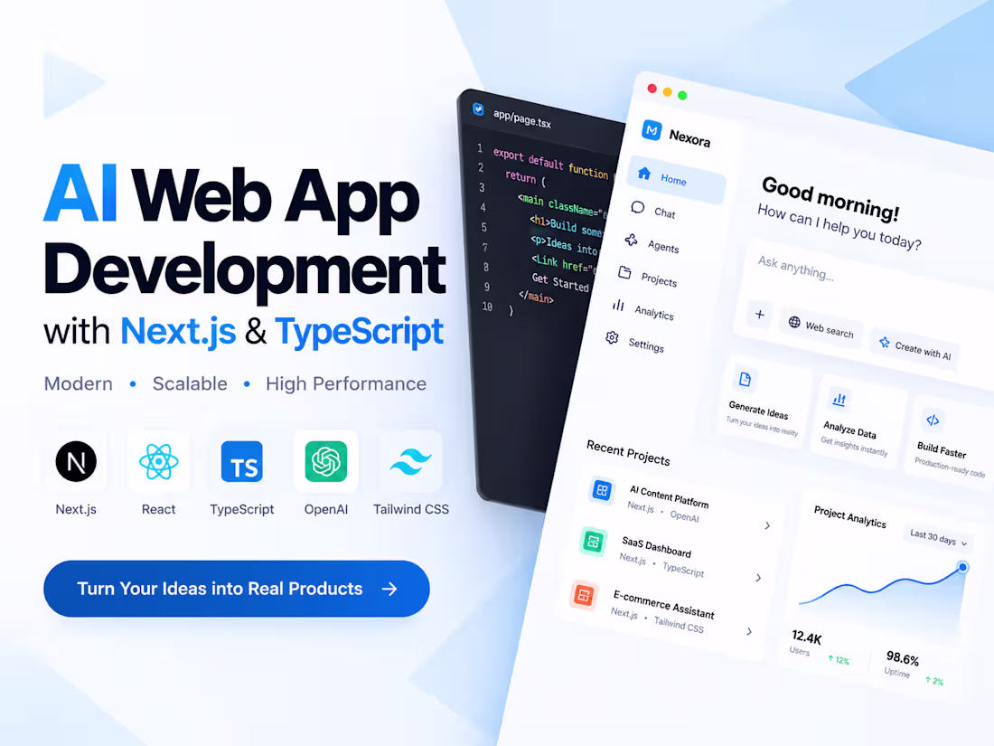 Cover image for AI Web App Development with Next.js & TypeScript