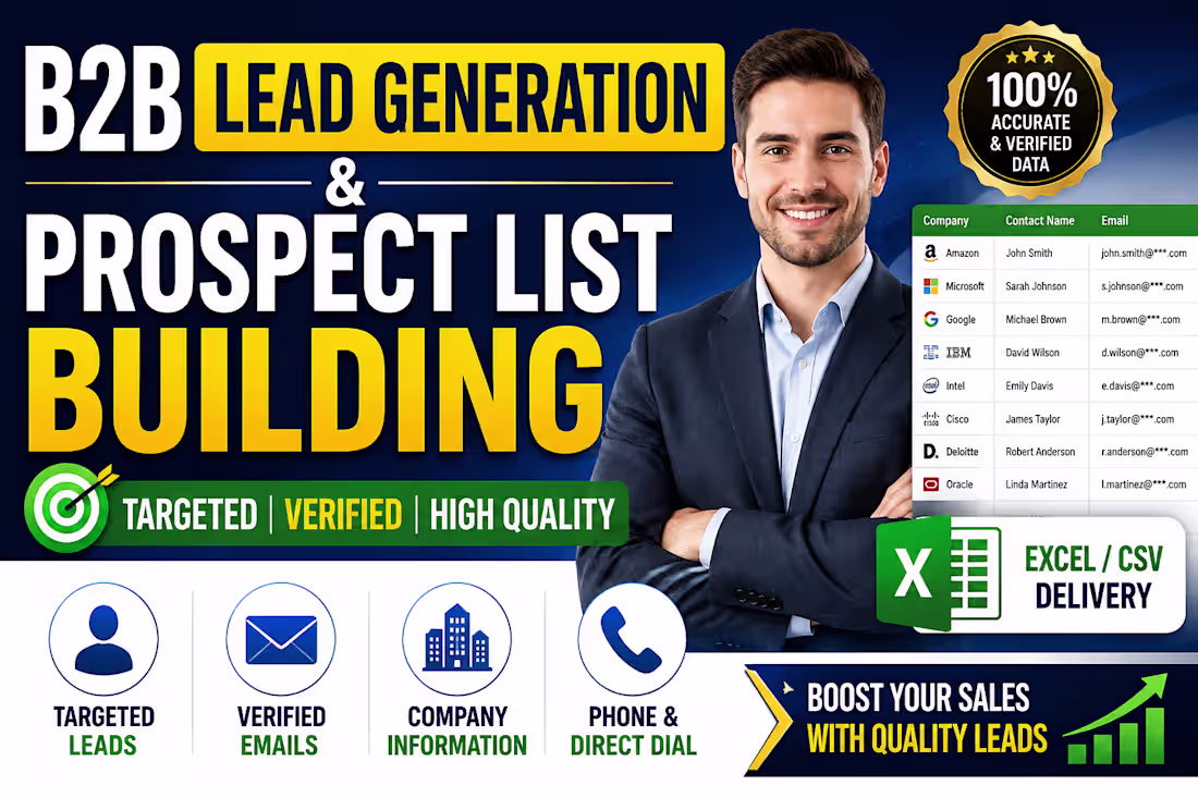 Cover image for B2B lead generation |Verified email List l B2B contact list