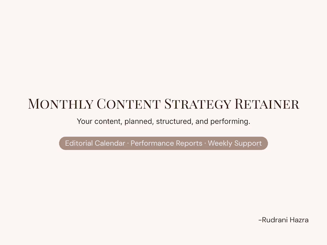 Cover image for Monthly Content Strategy Retainer 
