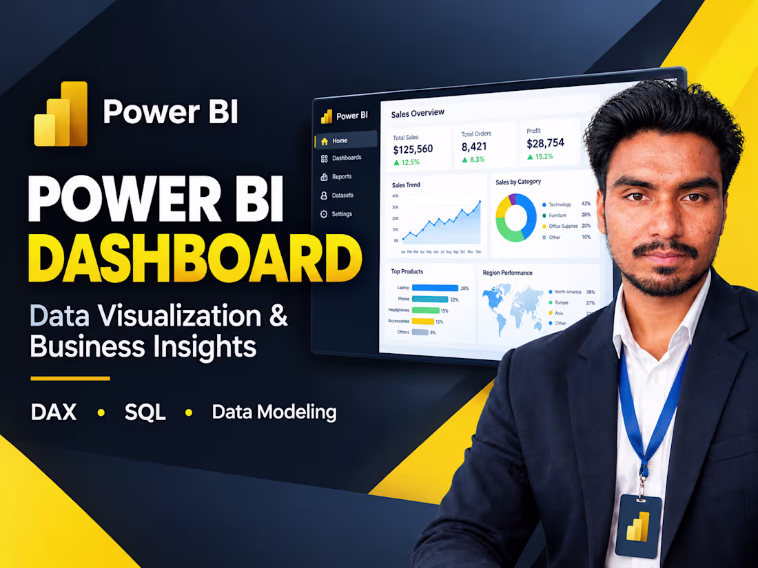 Cover image for Professional Power BI Dashboard Service