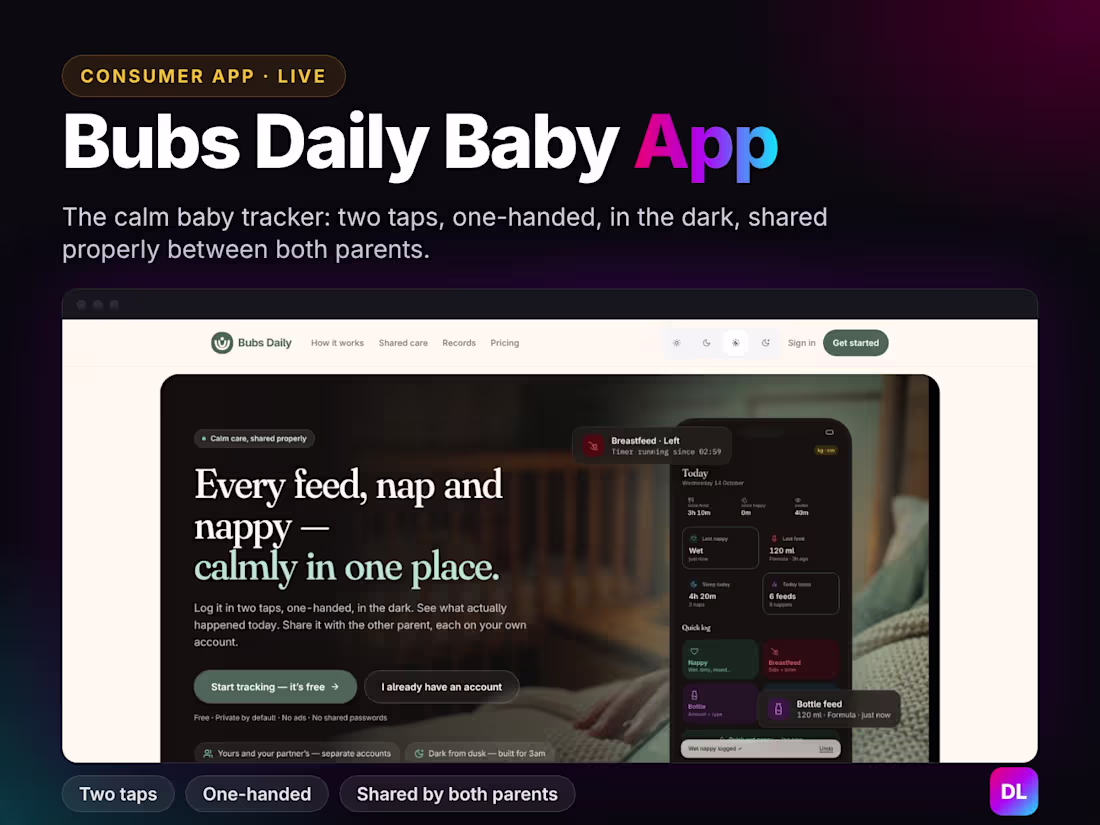 Cover image for Bubs Daily Baby App