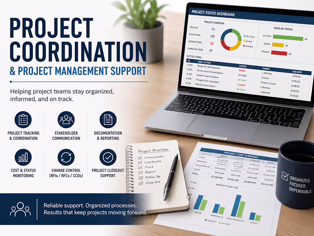 Cover image for Project Coordination & Project Management Support