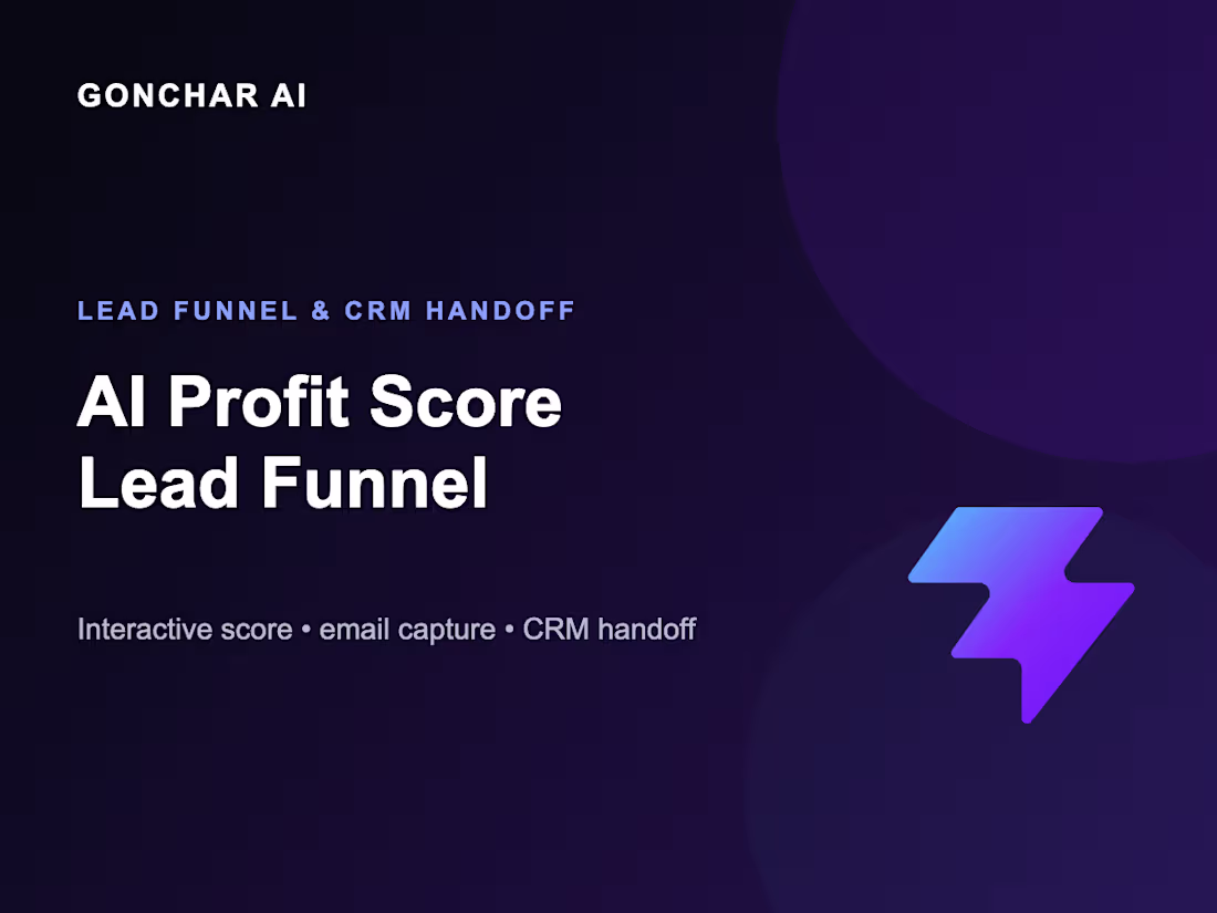 Cover image for AI Profit Score Lead Funnel & CRM Handoff