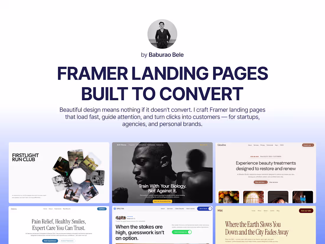 Cover image for Framer Landing Pages Built to Convert